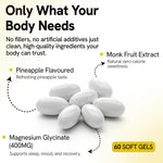 Load image into Gallery viewer, Magnesium Glycinate Softgels 400mg Sleep Softgels for Kids & Adults Magnesium Glycinate High Absorption for Muscle Recovery Better Sleep & Relaxation 60 Count Pineapple