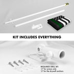 Load image into Gallery viewer, Combo Pack Flag Pole 6 FT White Tangle Free and Thin Green Line Flag 3x5 FT