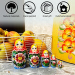 Load image into Gallery viewer, Traditional Russian Nesting Dolls Set 5 pcs Handmade Babushka Nesting Dolls with Flowers Matryoshka Doll with Flower Decororations Munecas Rusas