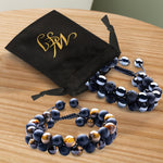 Load image into Gallery viewer, Black Obsidian Hematite Triple Protection Bracelet Blue Tiger Eye Beads Lava