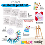 Load image into Gallery viewer, Paint Set for Kids Premium Art Supplies for Boys & Girls 27 Piece Washable Paint Set Includes Canvas Panels Paint Brushes Kids Apron Tabletop Art Easel & Storage Travel Bag