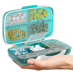 Load image into Gallery viewer, Pill Organizer Airtight Pill Box Large Pill Dispenser for Home Travel Green Case