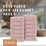 Load image into Gallery viewer, Pink Washcloths Set 12 Pack for Body Face Towel 12x12 Inch Cotton Wash Cloths Bulk Spa Fingertip Wash Clothes Soft Absorbent Gym Towels