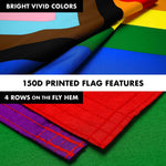 Load image into Gallery viewer, Combo Pack: 6 Ft Tangle Free Aluminum Spinning Flagpole (White) & LGBT Progress Rainbow Pride Flag 3x5 Ft, LiteWeave Pro Series Printed 150D Polyester Pole with Flag Included