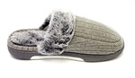 Load image into Gallery viewer, Men's Knit and Faux Fur Comfort House Shoes Slippers 9 US size Gray