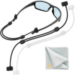 Load image into Gallery viewer, Glasses Strap Sunglass Holder Adjustable Eyeglasses Strap Silicone Sunglasses Strap for Men Women Eye Glasses String Strap Lanyard 2 Cords 13 M (Black Clear)