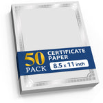 Load image into Gallery viewer, 50 Certificate Paper 8.5 x 11 inch for Printing Blank Certificate Papers for Award Certificates & Diploma Paper Premium Silver Foil Award Papers Cardstock for Awards Certificates Graduation