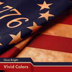 Load image into Gallery viewer, G128 Combo Pack: American USA TeaStained Flag 3x5 Ft & Betsy Ross 1776 TeaStained Flag 3x5 Ft Both LiteWeave Pro Series Printed 300D Polyester, Brass Grommets