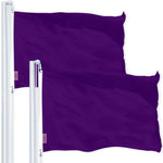 Load image into Gallery viewer, Solid Purple Color Flag 3x5 Ft 2Pack Printed 150D Polyester