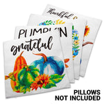 Load image into Gallery viewer, Fall Decoration Pumpkin Thankful Waterproof Throw Pillow Covers 18 x 18 In Set of 4, Beautiful Cushion Covers for Autumn Thanksgiving Sofa Couch Decoration
