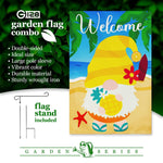 Load image into Gallery viewer, Combo Pack Garden Flag Stand Black 36x16 in and Garden Flag 12x18 inch Summer