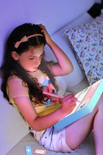 Load image into Gallery viewer, Blue Cinema Light Box with 312 Letters Emojis 3 Markers Led Board Decor for Girl