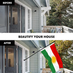 Load image into Gallery viewer, Combo Pack 6 Ft Tangle Free Aluminum Spinning Flagpole Black and Kurdistan