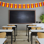 Load image into Gallery viewer, G128 Spain Spanish Bunting Banner Flag 8.2 x 5.5 Inch, Full String 33 Feet Printed 150D Polyester, Decorations For Bar, School, Festival Events Celebration