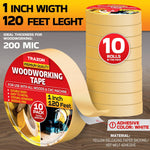 Load image into Gallery viewer, Double Sided Woodworking Tape 10 Pack 1 Inch x 120 Ft Wood Crafter Sticky Tool Two Side Adhesive for Router Templates Removable & Residue Free