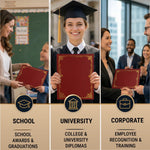 Load image into Gallery viewer, 10 Pack Premium Burgundy Certificate Holders 8.5 x 11 inch Heavyweight 300gsm Cardstock Diploma Holder & Certificate Folder Award Certificate Folders for Graduation with Gold Foil Diploma Cover