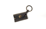 Load image into Gallery viewer, Full Grain Leather Keychain Coin Holder for Man and Women Airtag Wallet & More Snap Purse Key Ring (Gray)