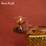 Load image into Gallery viewer, Handcrafted Paro Pyali 2.2 Inch Brass Diya for Pooja Premium Brass Gold Finish Oil Diya Lamp for Home Temple & Festivals Rust Resistant Diwali Puja Decorations for Home