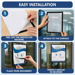 Load image into Gallery viewer, 12 Self Adhesive Sign Holder 11x17 with Magnetic Border Reusable Adhesive Frames Windows Magnetic Frames for Wall Display Peel & Stick Document Sleeve Magnet Page Protector for Office School