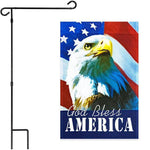 Load image into Gallery viewer, Combo Pack Garden Flag Stand Black 36x16 Inch Garden Flag God Bless America USA