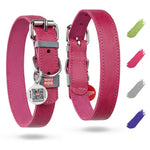 Load image into Gallery viewer, WAUDOG Long Lasting Leather Dog Collar for Large Dogs Medium & Small Dogs Adjustable Classic Puppy Collars for Large Breed Dogs Boy & Girl Dog Collars with Durable Buckle D Ring & QR Dog Tag