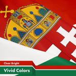 Load image into Gallery viewer, G128 10 Pack: Hungary Hungarian Coat of Arms Flag 3x5 Ft LiteWeave Pro Series Printed 300D Polyester Country Flag, Vibrant Colors, Brass Grommets