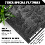 Load image into Gallery viewer, Home Entrance Grey Leaves Door Mat Deluxe 17x29.5 in Absorbent Natural Rubber