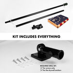 Load image into Gallery viewer, Combo Pack 5 Ft Tangle Free Aluminum Spinning Flagpole Black Bennington 76