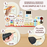 Load image into Gallery viewer, Cateam Sensory Wall Panel for Kids Activity Wall Busy Board for Toddlers and preschoolers. 16in1 Learning Activity Center. Wooden Montessori Toys for Education and Early Development Ship