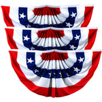 Load image into Gallery viewer, 3 Pack USA Pleated Fan Flag 1.5x3 Ft American USA Bunting Decoration 150D Canvas
