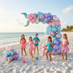 Load image into Gallery viewer, Mermaid Balloon Garland Arch Kit Under the Sea Party Decorations with Pastel Pink Blue Purple Gold Balloons Shell & Tail Foil Balloons Ocean Theme Birthday Baby Shower Décor