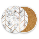 Load image into Gallery viewer, Coasters for Drinks Set of 4 Pieces Absorbent Ceramic Coasters with Cork Base Geometric Marble Texture Coffee Coaster Great Gift for Table Housewarming Birthday Kitchen Home Decor
