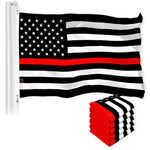 Load image into Gallery viewer, Thin Red Line Flag 3x5 Ft 5Pack Printed 150D Polyester By G128