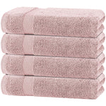 Load image into Gallery viewer, Pink Bath Towels 27x54 Inch Cotton Towel Set 4 Pack for Bathroom Hotel Gym Spa Soft Extra Absorbent Quick Dry
