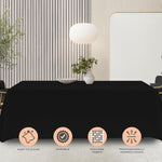Load image into Gallery viewer, Classic Black Tablecloth 90x156 in Table Clothes for 8 Foot Rectangle Table 2 Pc