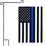Load image into Gallery viewer, G128 Combo Pack: Garden Flag Stand Black 36x16 Inch & Garden Flag Thin Blue Line 12x18 Inch
