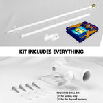 Load image into Gallery viewer, Combo Pack: 6 Feet Tangle Free Spinning Flagpole (White) Michigan MI State Flag 3x5 ft Printed 150D Brass Grommets (Flag Included) Aluminum Flag Pole