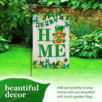 Load image into Gallery viewer, G128 Combo Pack: Garden Flag Stand Black 36 in x 16 in & Garden Flag Home St. Patrick's Day Decoration Gnome with Green Heart 12x18 DoubleSided Blockout Fabric