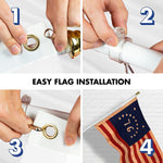 Load image into Gallery viewer, Combo Pack 6 Ft Tangle Free Aluminum Spinning Flagpole White Bennington 76