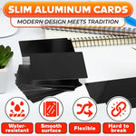 Load image into Gallery viewer, 100 Pcs Metal Business Cards for Laser Engraving – Metal Business Card Blanks in Black Colour 0.008 Thick Compact 3.39 x 2.13 – Wide Use for VIP Membership Industrial Use Personalized Gifts