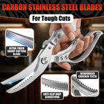 Load image into Gallery viewer, Stainless Steel Poultry Shears Heavy Duty Kitchen Shears for Food with Hardened Blades One Hand Safety Lock Spring Mechanism Dishwasher Safe Chicken Meat Cutting Turkey Fish and Vegetables