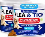 Load image into Gallery viewer, Flea and Tick Prevention for Dogs Chewables Made in USA Natural Flea and Tick Supplement for Dogs 240 Immune Support Chews (2 Pack) Vitamins B1 B6 B12 All Breeds and Ages