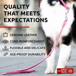 Load image into Gallery viewer, Rolled Leather Dog Leash 4 ft x 0.5 in All Sizes Pink