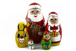 Load image into Gallery viewer, Matryoshka Babuska Russian Nesting Wooden Doll Christmas Story Santa 5 Pcs