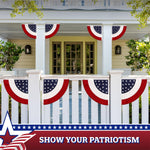 Load image into Gallery viewer, 2 Pack: USA Pleated Fan Flag Star 1.5x1.5 Feet Center Quarter Circle Embroidered Polyester Stars and Stripes