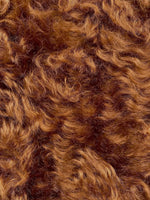 Load image into Gallery viewer, German 100 percent Mohair Fur Fabric for Teddy Bears DIY Backing 100 percent Cotton (5052 Dark Brown Curly) 13.75x9.8 inch