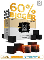 Load image into Gallery viewer, Hookah Coals Coconut Hookah Charcoal 200 Count & 3 KG 6.6 lbs 25mm Cubes