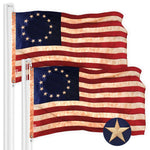 Load image into Gallery viewer, 2 Pack: Betsy Ross TeaStained Flag 2x3 Ft ToughWeave Pro Series Embroidered 420D Polyester Historical Flag