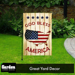Load image into Gallery viewer, Combo Pack Garden Flag Stand Black 36x16 Inch Garden Flag 12x18 Inch God Bless