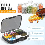 Load image into Gallery viewer, Extra Large Pill Organizer Medicine Case Black Pill Box Adjustable Compartment